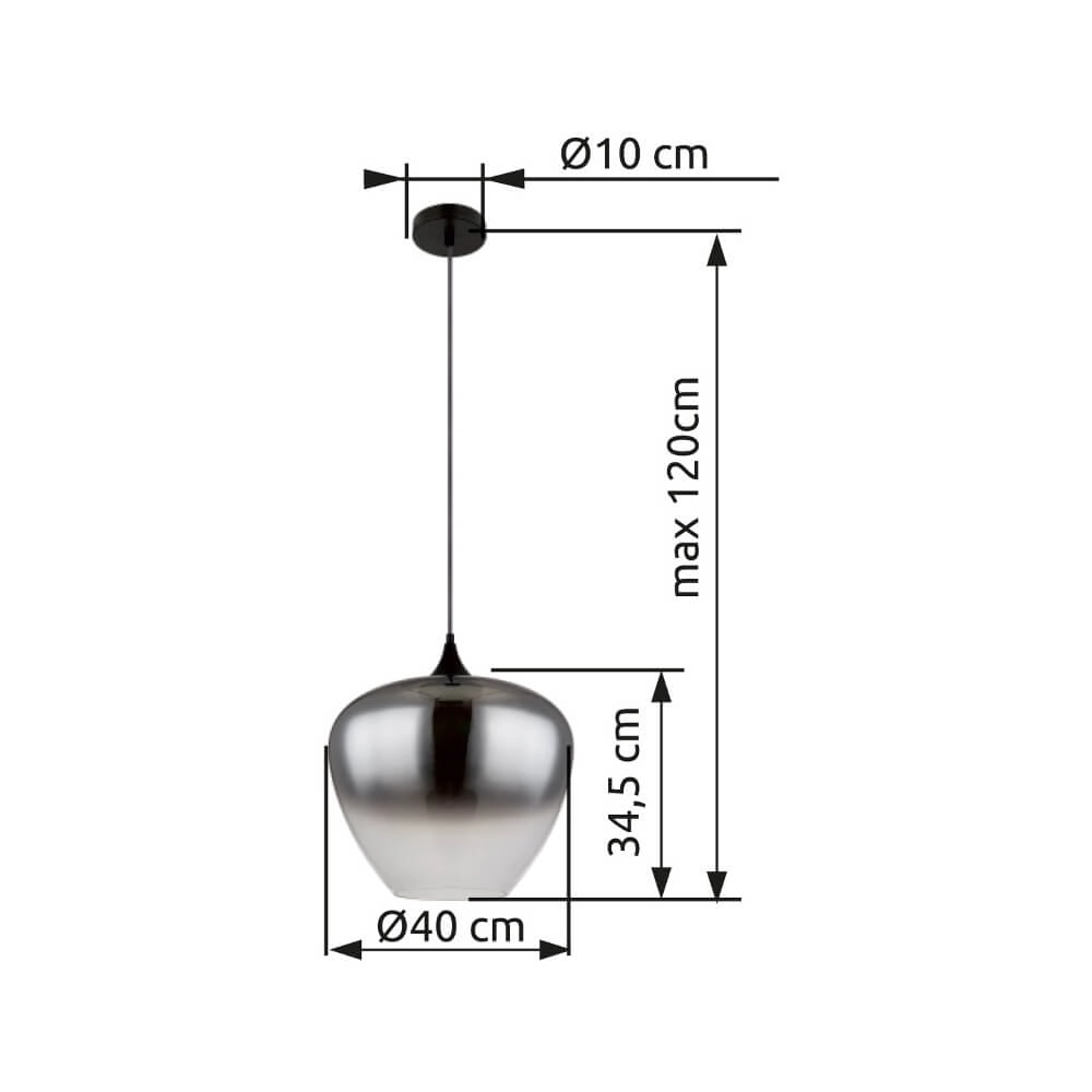 Zwarte hanglamp Maxy enkel Ø 29cm Globo 9007371446902