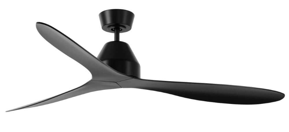 Plafondventilator zwart zonder lamp Whitehaven Ø 143cm IP55