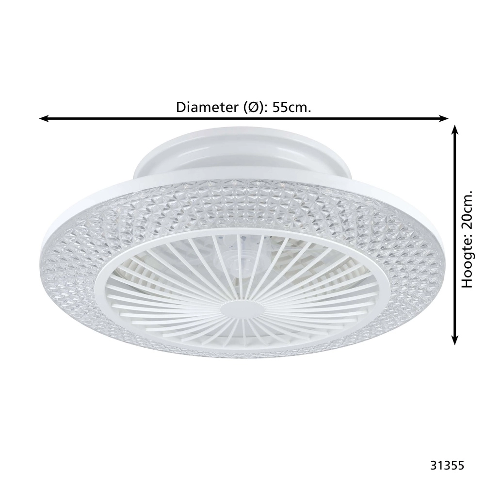 Plafondventilator Malinska wit Ø 55cm Eglo 9002759313555