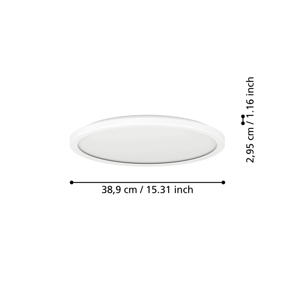 Badkamer lamp met remote Rovito-R rond - wit - Ø 38,9cm Eglo 9008606330027
