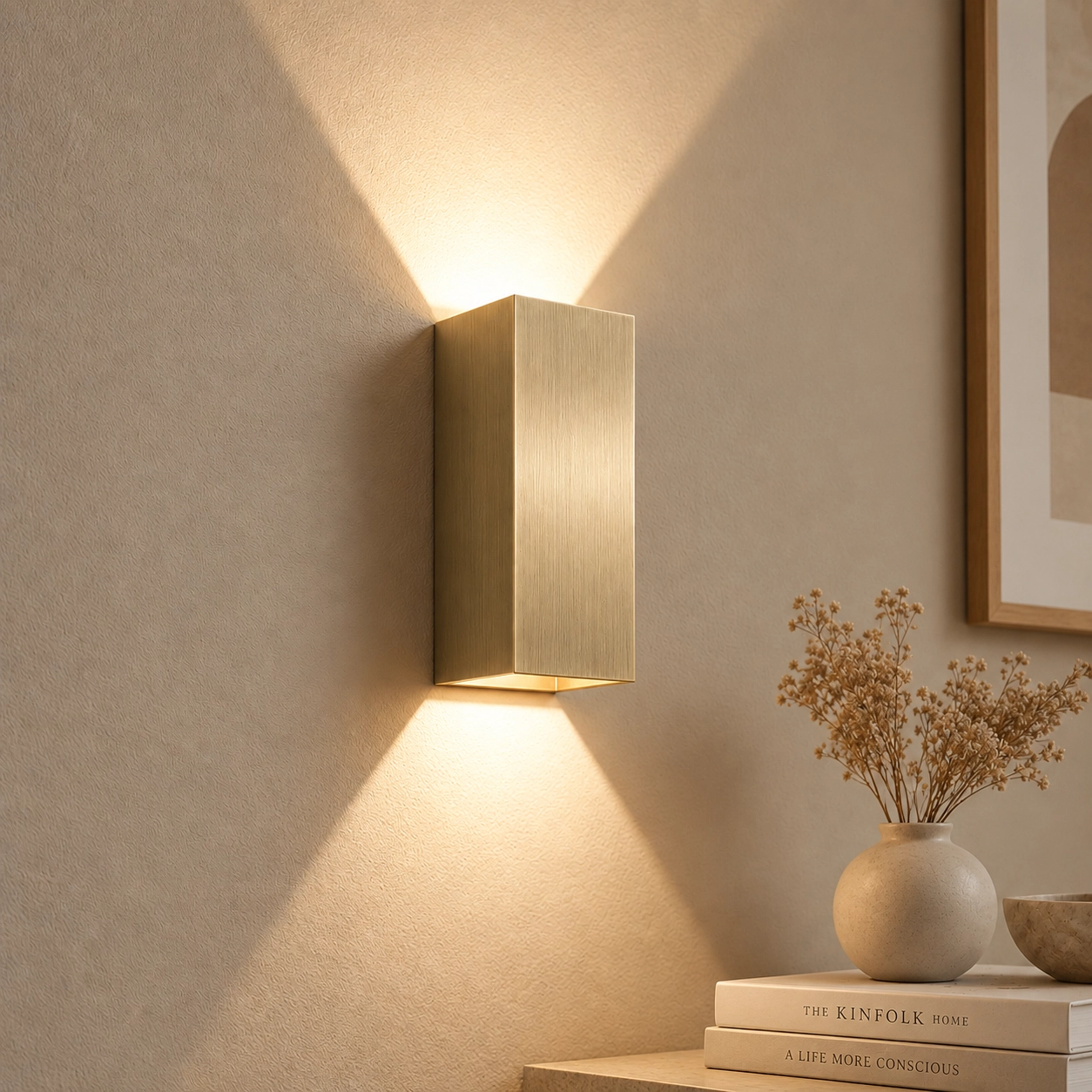 Strakke wandlamp Dante XL brons