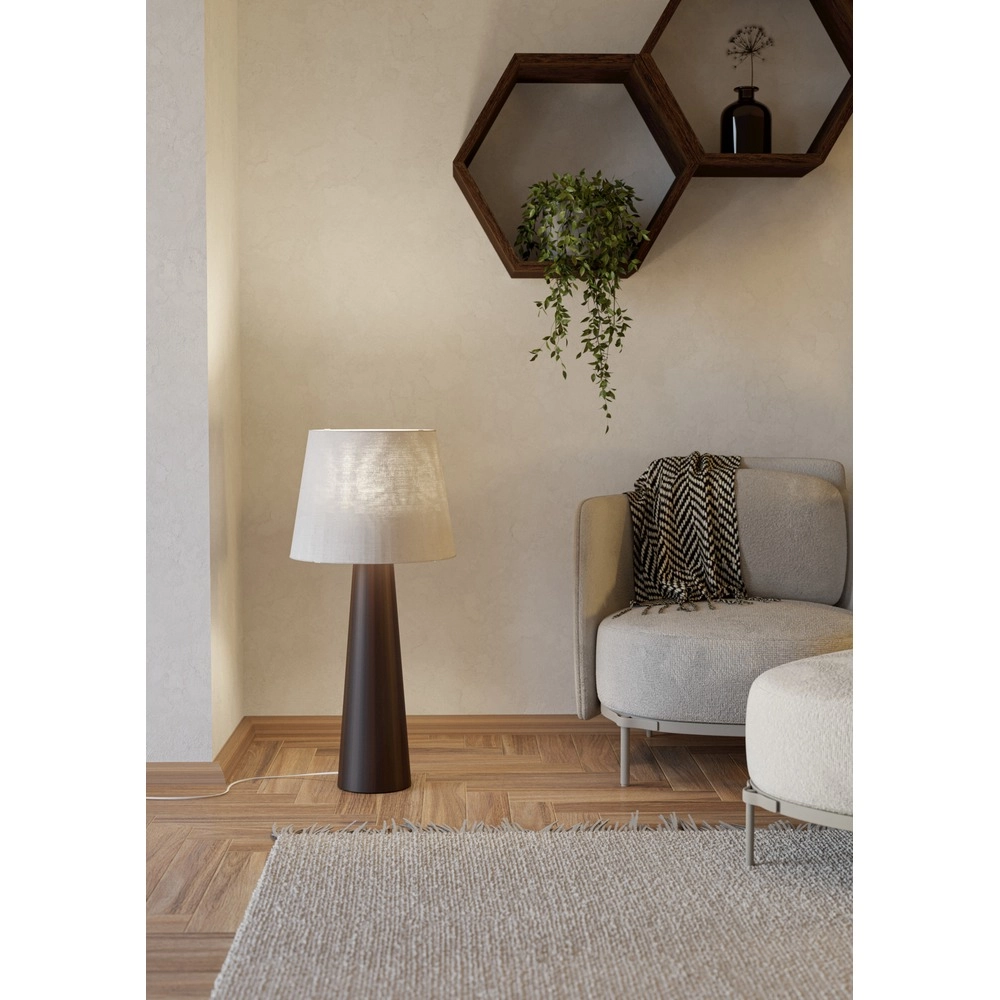 Landelijke vloerlamp Patemsico bruin met kap Eglo 9008606406654