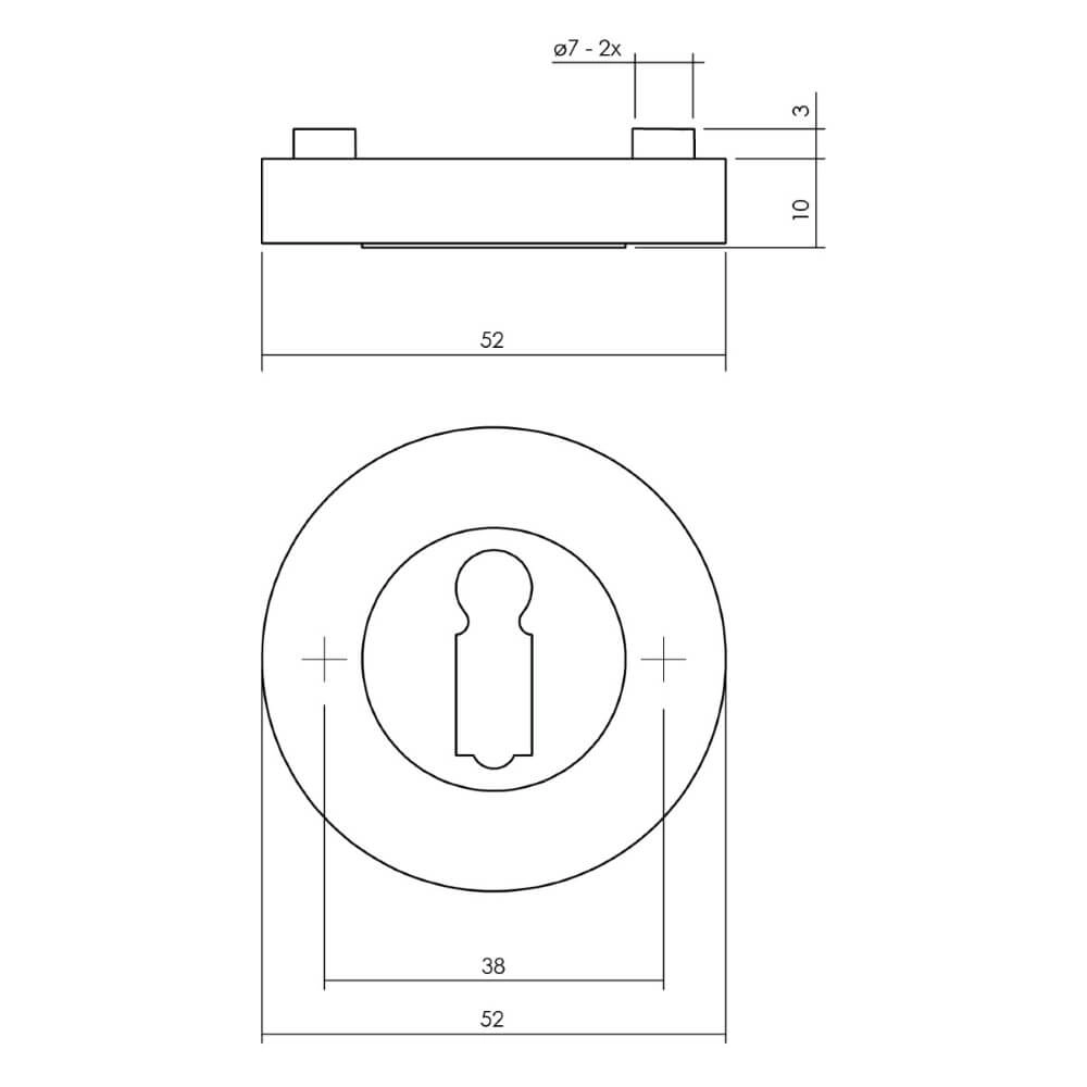 Rond rozet Tira sleutelgat zwart Intersteel 8714186580035