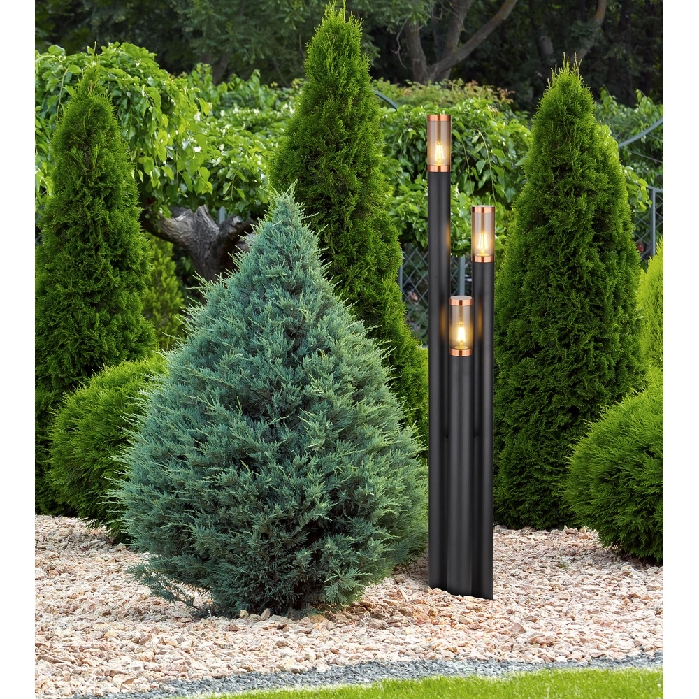 3-lichts tuinlamp Boston zwart Globo 9007371442904