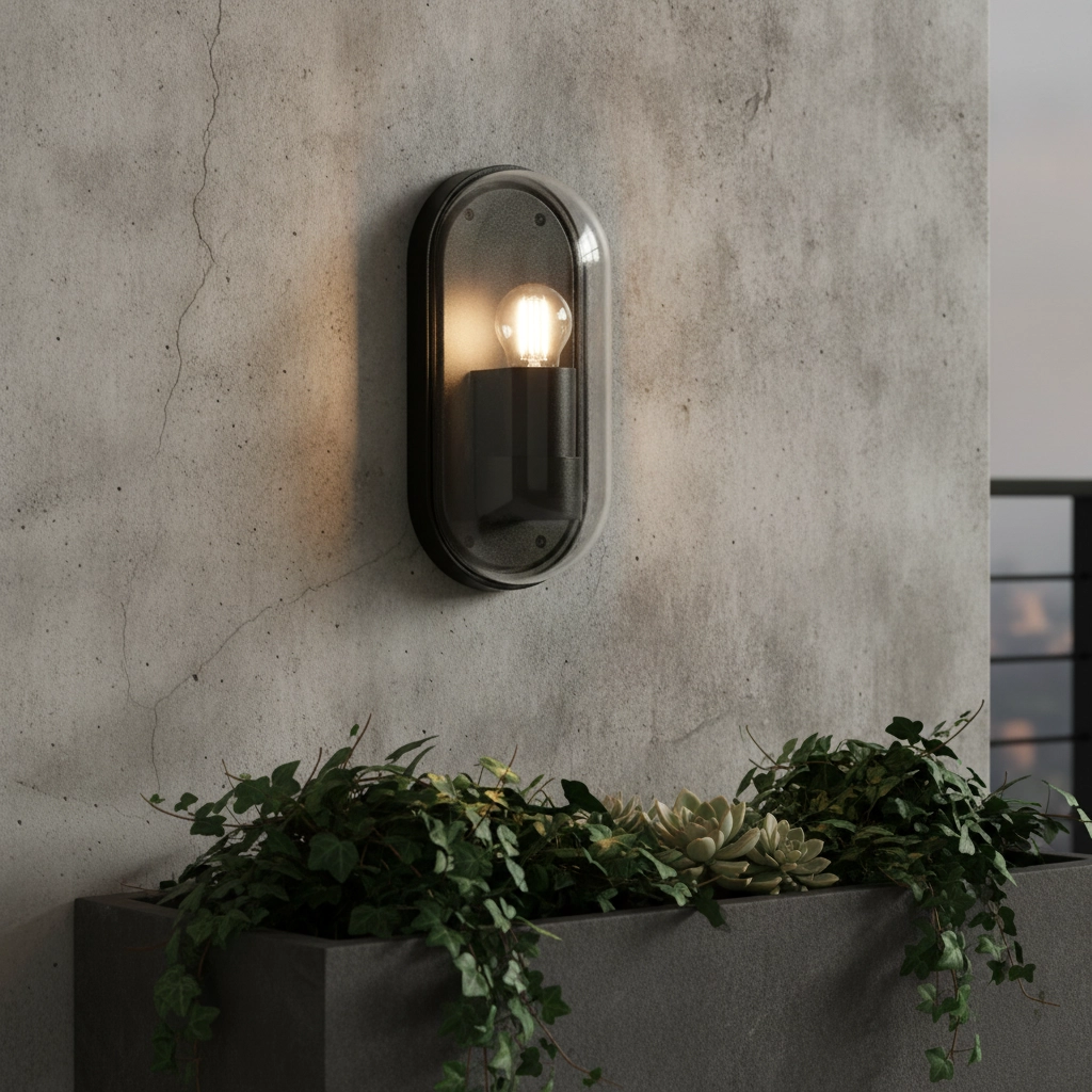 Ovale wandlamp Amel klassiek antraciet