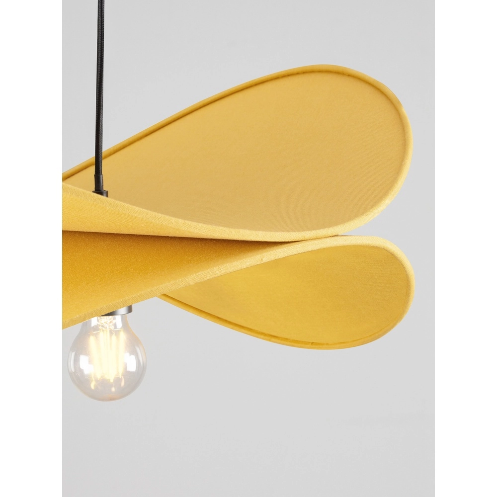 Moderne hanglamp Luve zwart met geel Lyora 5212017493705