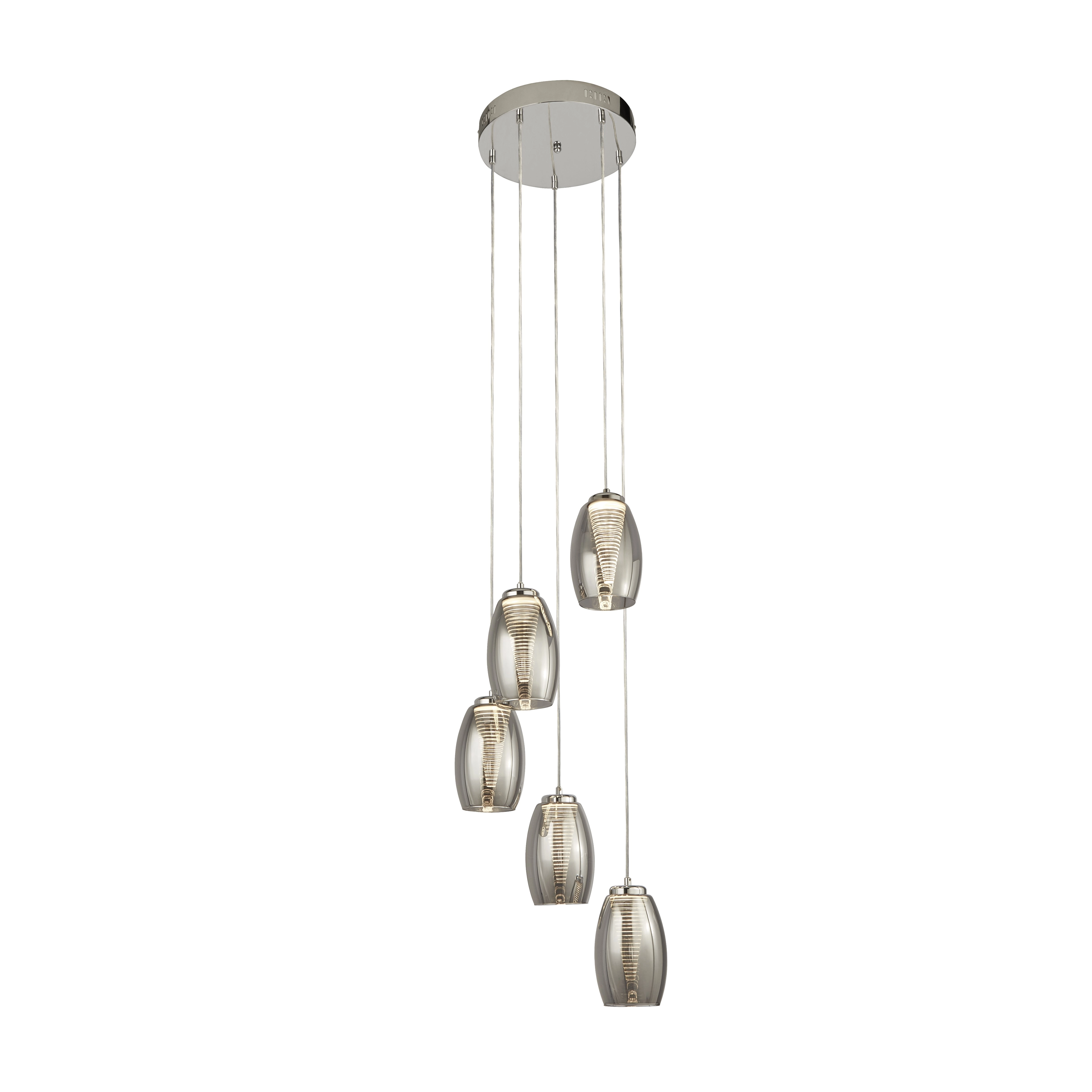 5-lichts vide hanglamp Cyclone 5-lichts Searchlight 5053423174433