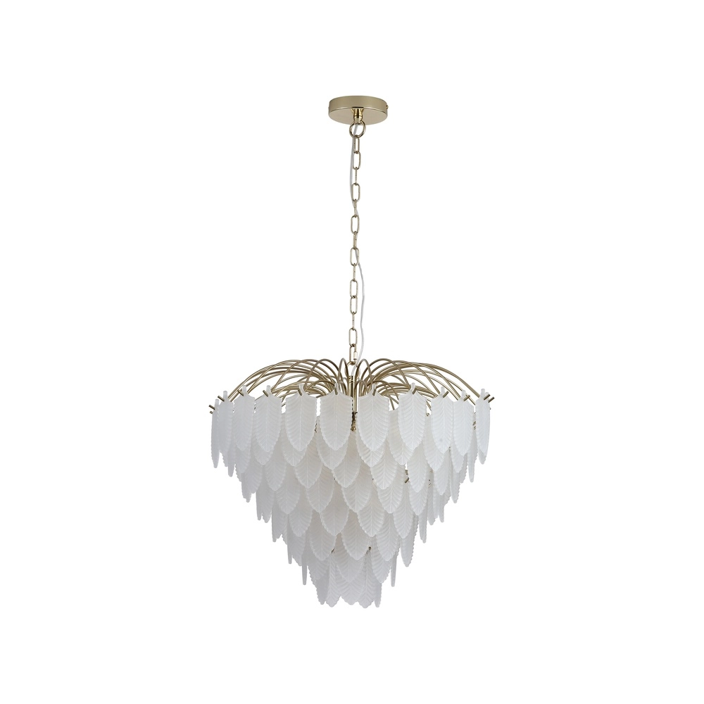 Wandlamp Feather goud met wit glas Searchlight 5053423303895
