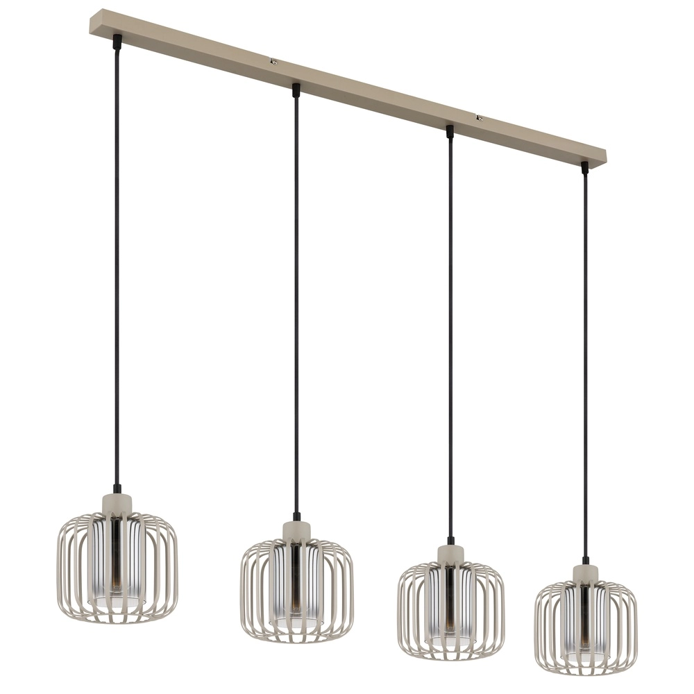 4-lichts hanglamp Alfred zand bruin Globo 9007371533619