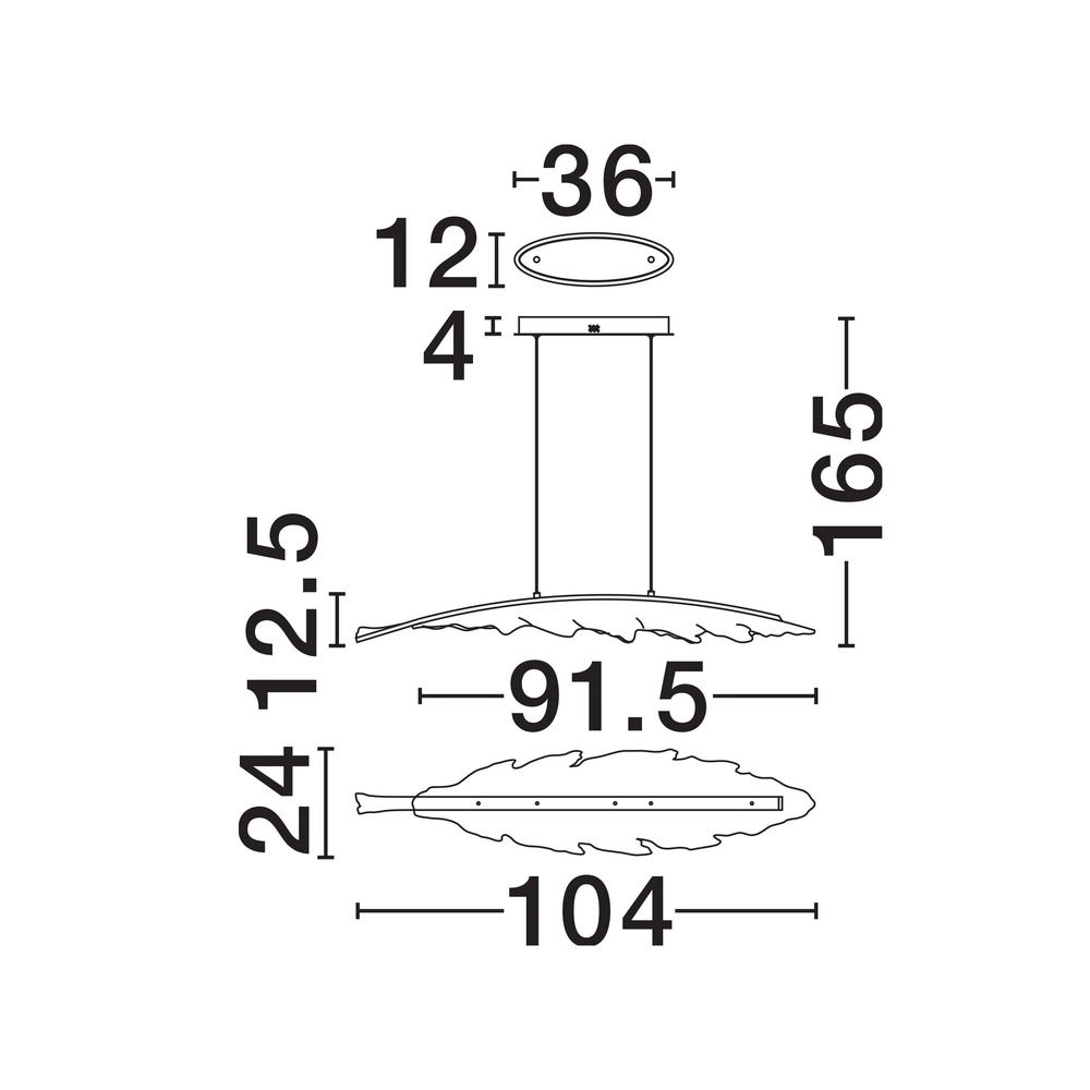Design hanglamp Amado antraciet met mokka 104cm Lyora 5212063500273