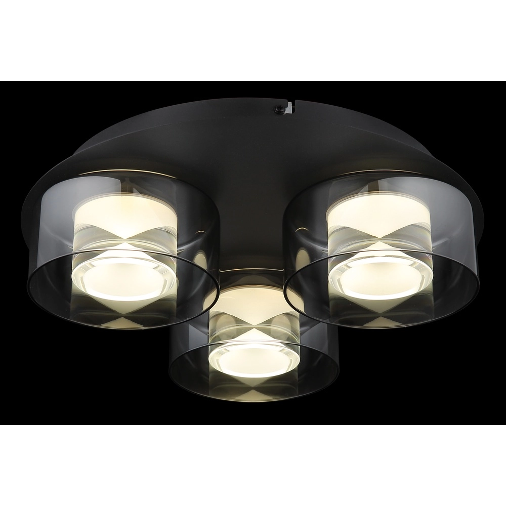 Design plafondlamp Belinda 3-lichts zwart Globo 9007371525317