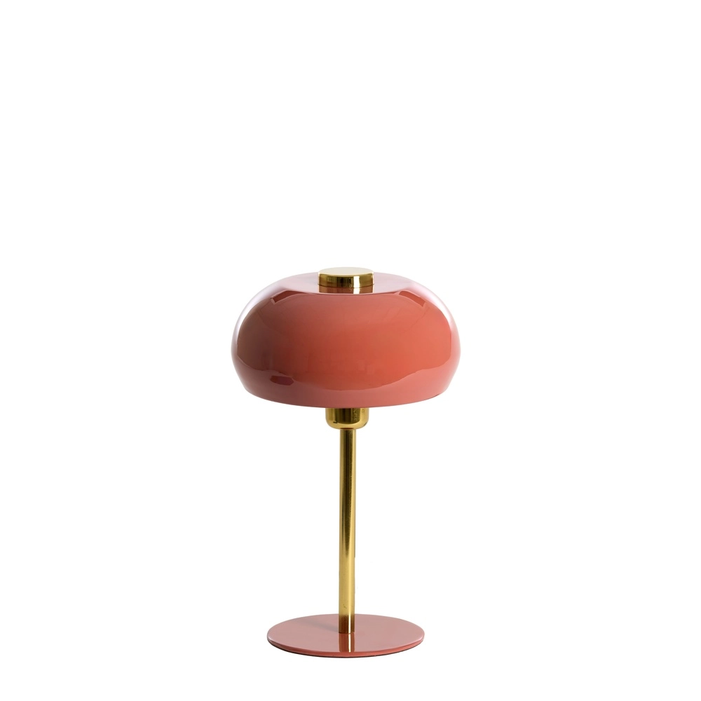 Tafellamp Surin Ø 22cm - glans koraal met goud