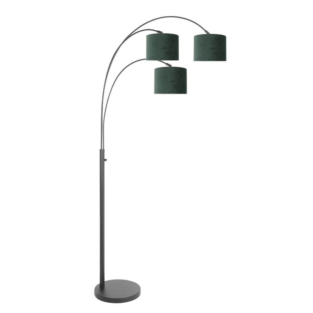 Vloerlamp Sparkled Light zwart met groene kappen
