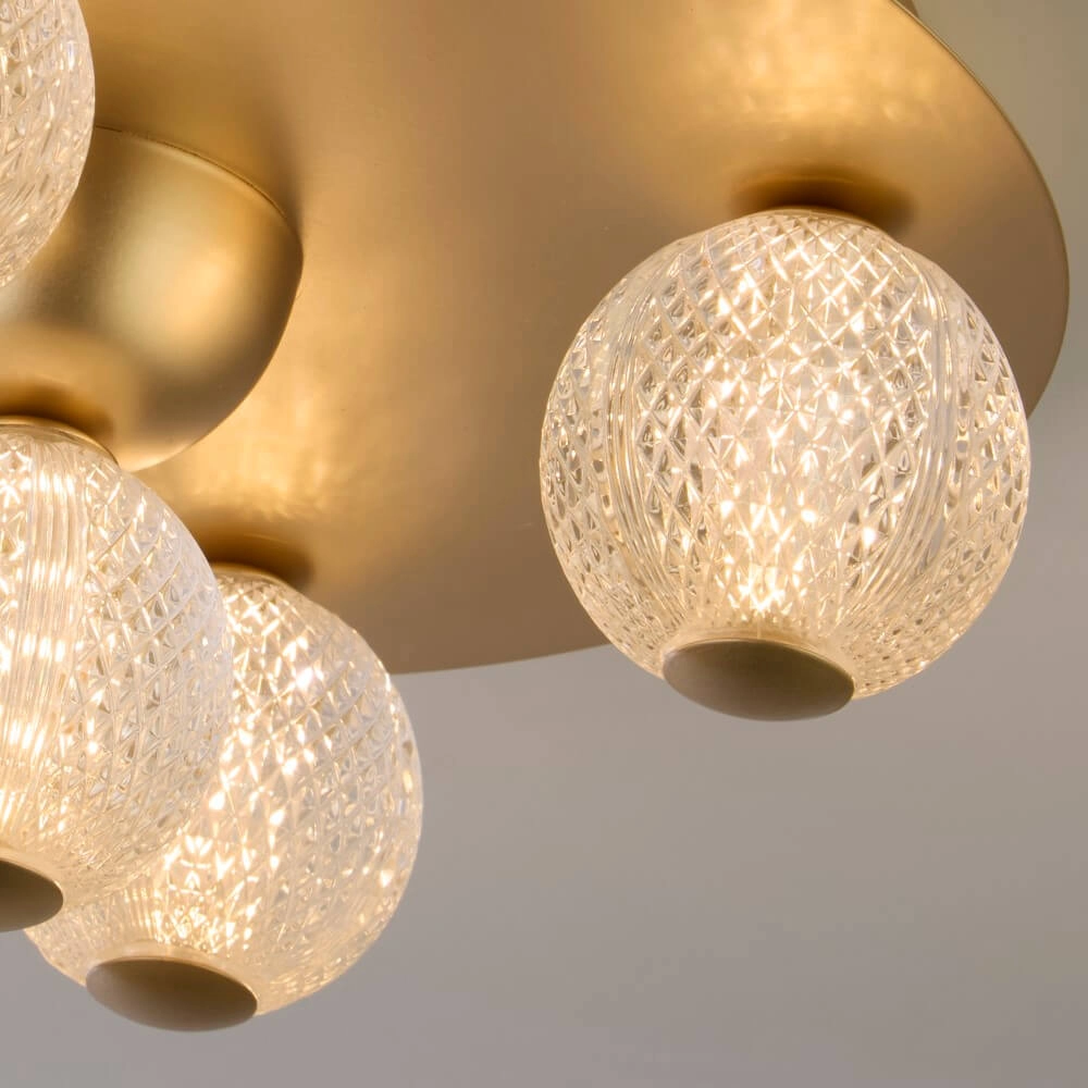 5-lichts plafondlamp Asteroid goud Searchlight 5053423273402