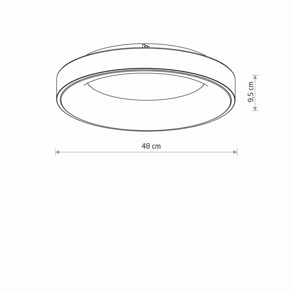 Ronde plafondlamp Nikki Round zwart Ø 48cm Lyora 5903139112079