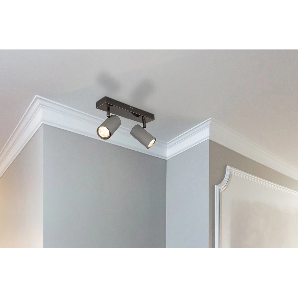 Plafondlamp 2-lichts Robby gunmetal Globo 9007371474547