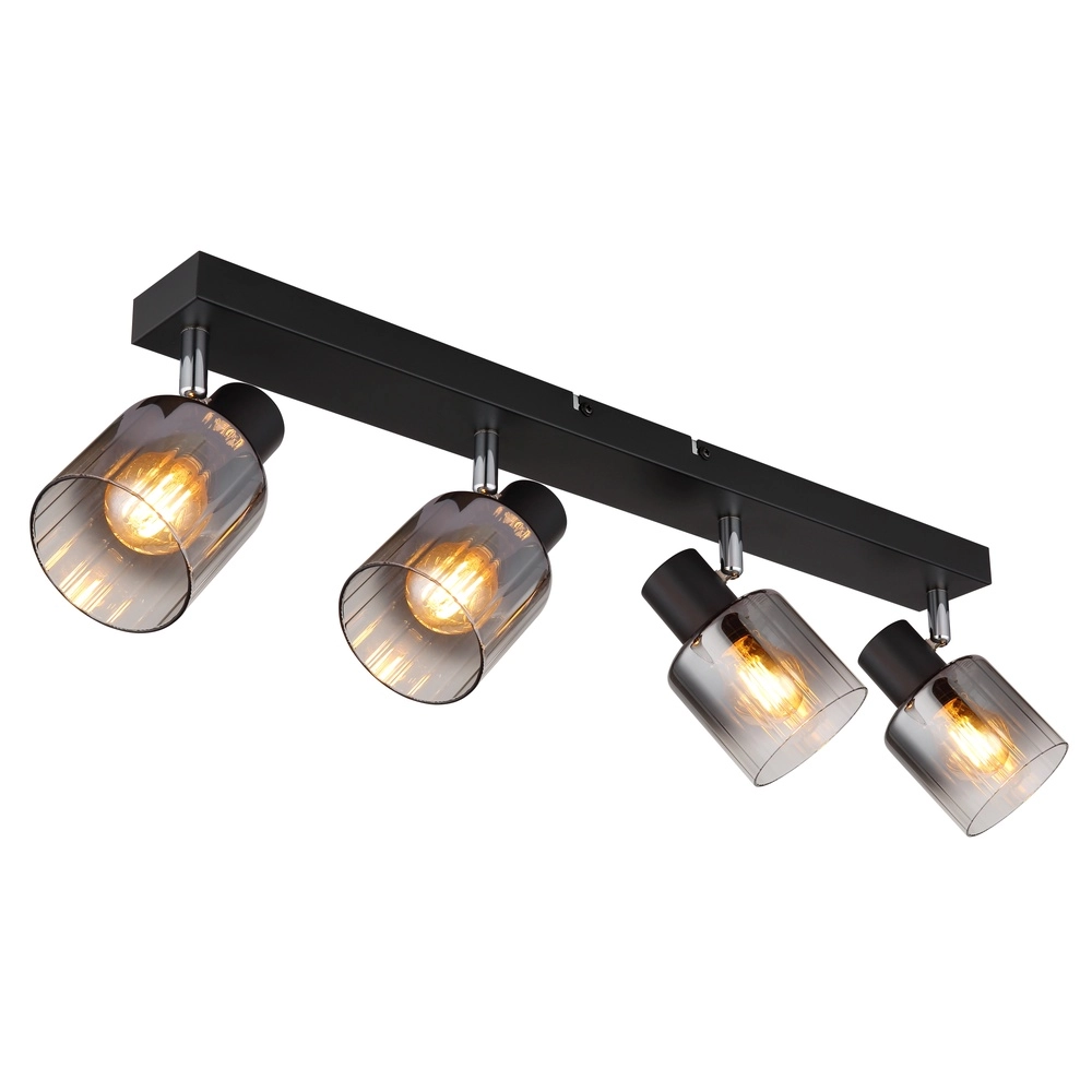 Plafondlamp Jack 4-lichts zwart