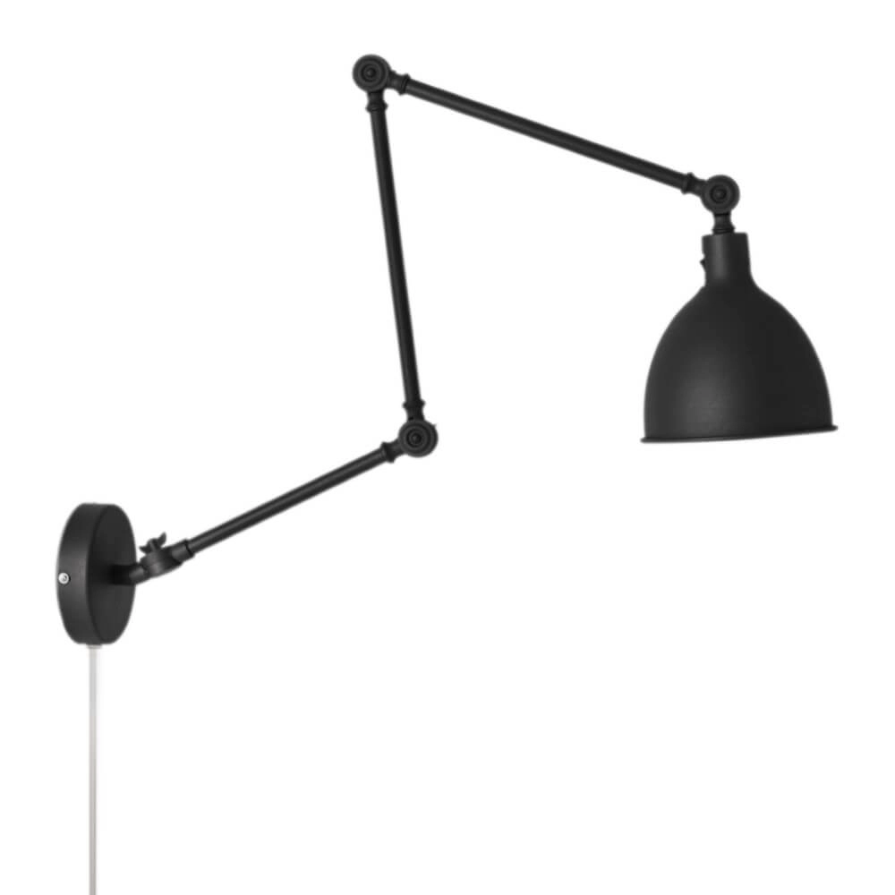 Wandlamp Bazar mat zwart 122cm