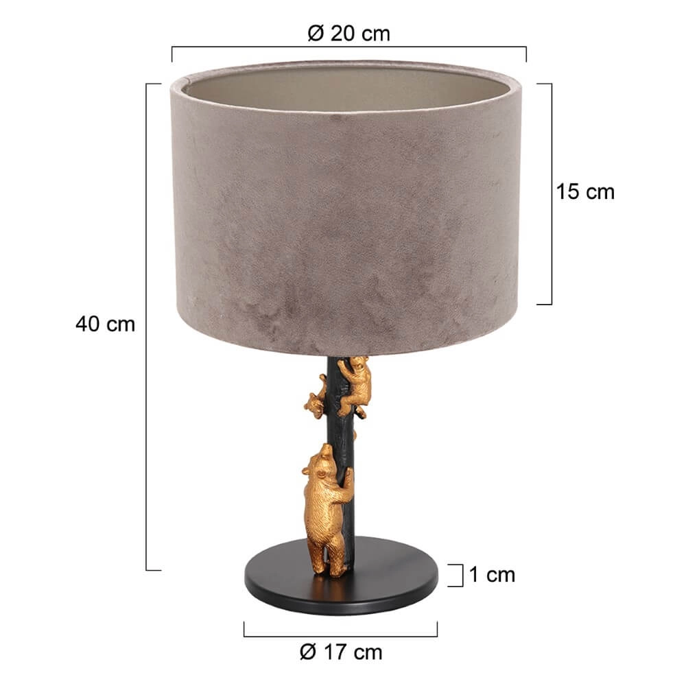 Design schemerlamp Animaux met grijs velvet Steinhauer 8712746151909
