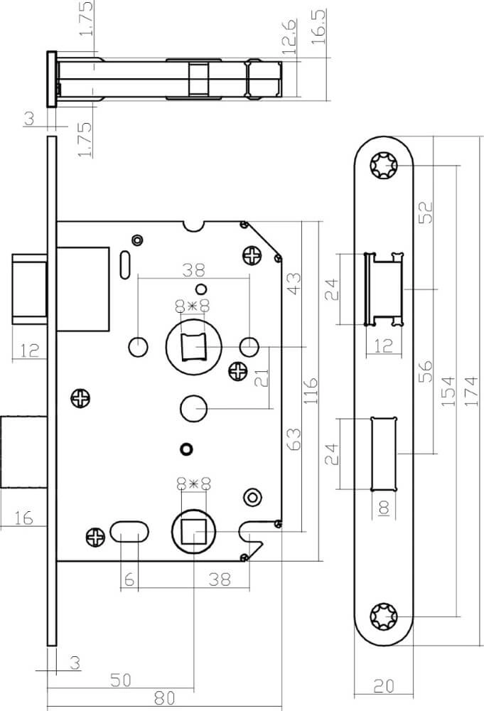 Compleet deurklinkset Eucla toilet zwart Intersteel 8714186540961