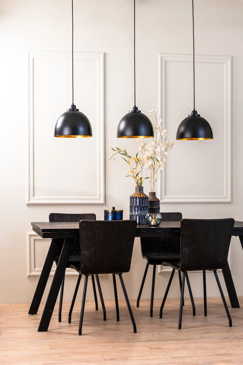 Landelijke hanglamp Kylie 3-lichts zwart