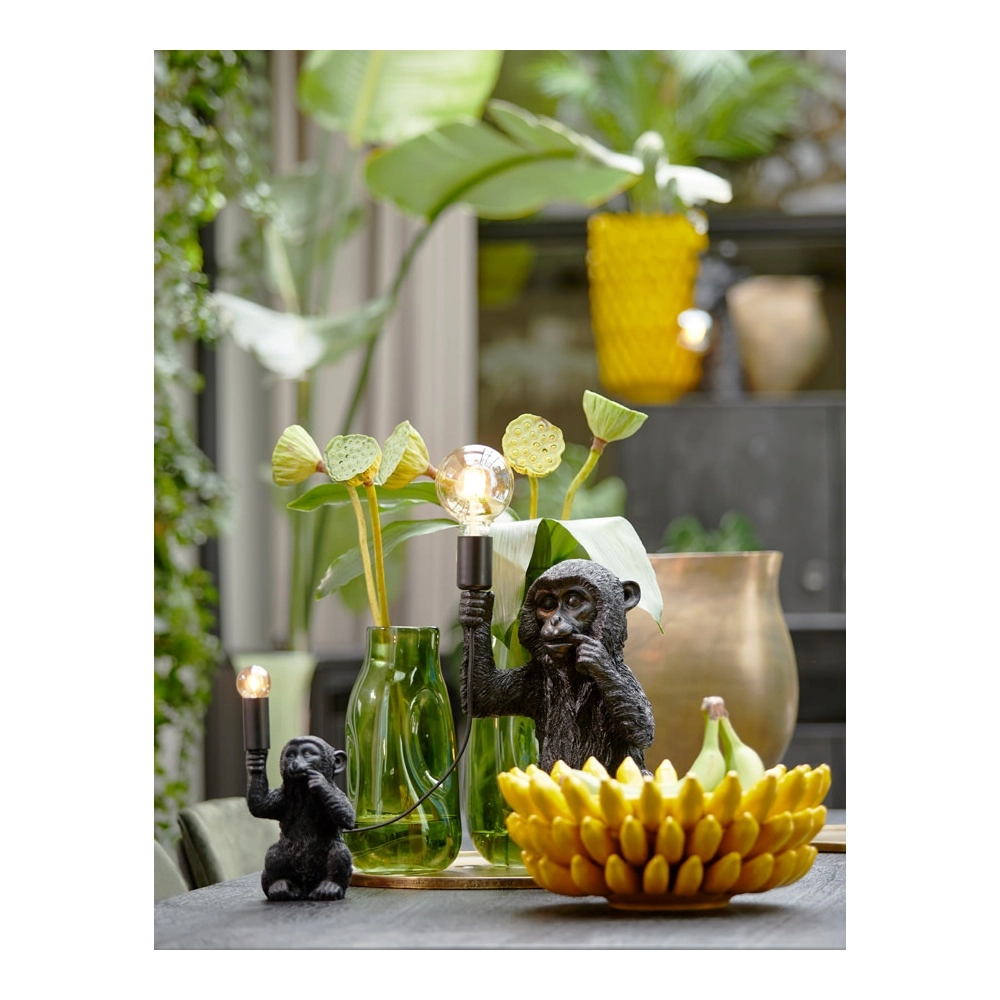 Tafellamp aapje Monkey zwart 23,5cm Light & Living 8717807605384