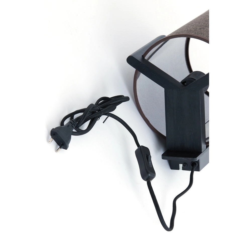 Danish design wandlamp Litto zwart met linnen Light & Living 8717807792749