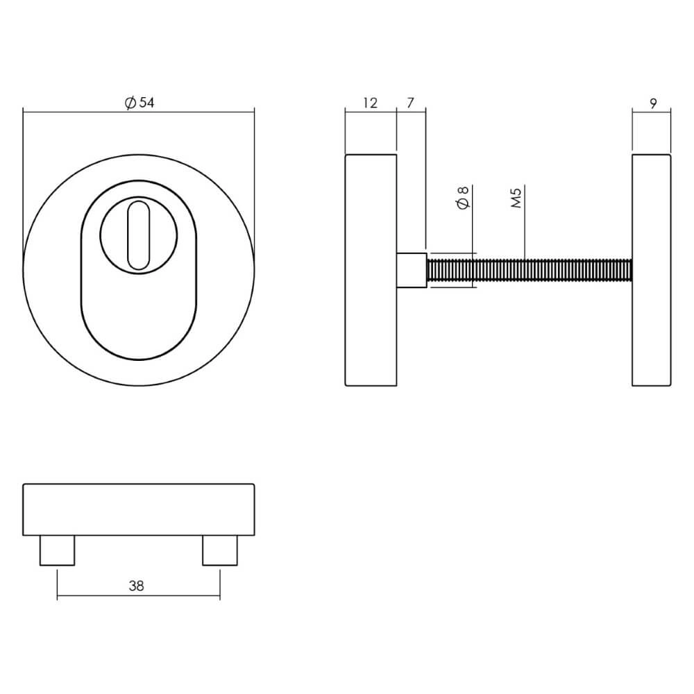 Voordeurset Vurano rond kerntrekbeveiliging RVS Intersteel 8714186408346