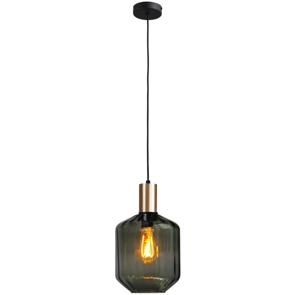 Hanglamp goud Porto met Jagger green glas - Ø 19cm Masterlight 8718121269221