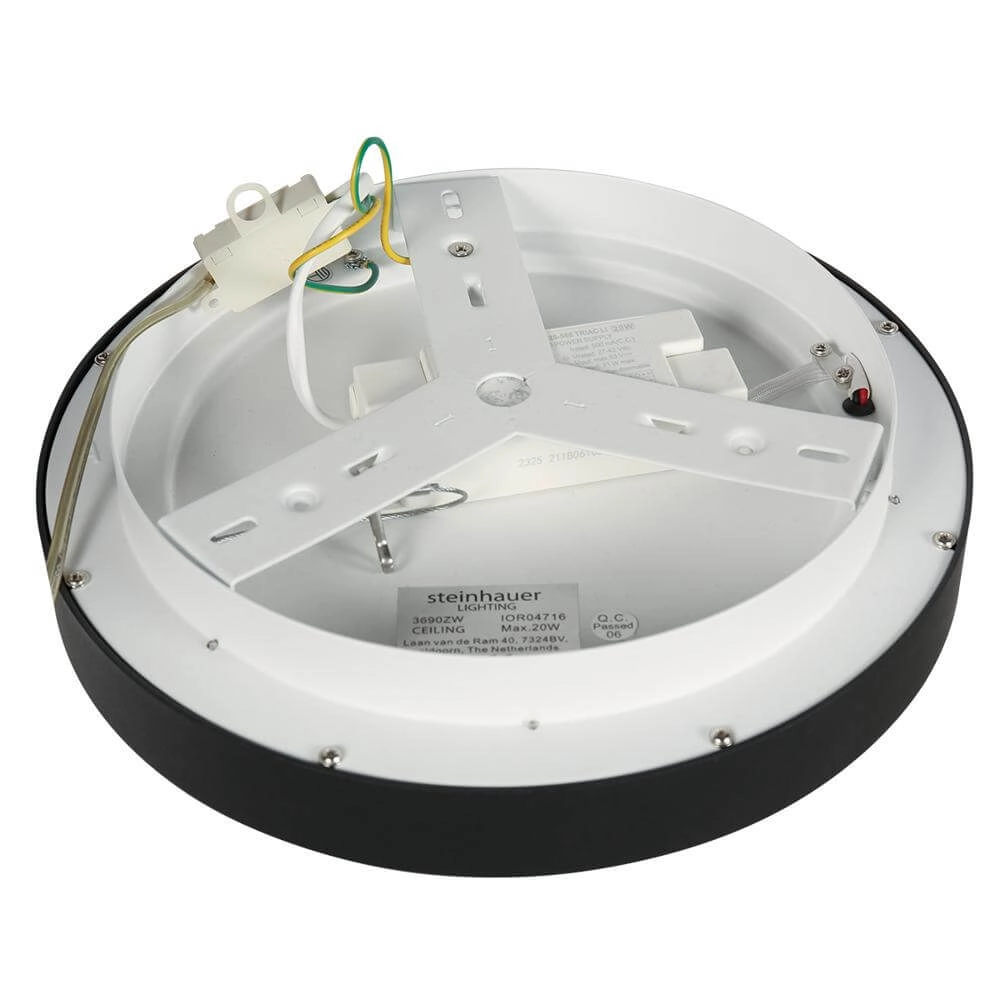 Plafondlamp Ringlede design zwart Ø 28cm Steinhauer 8712746171938