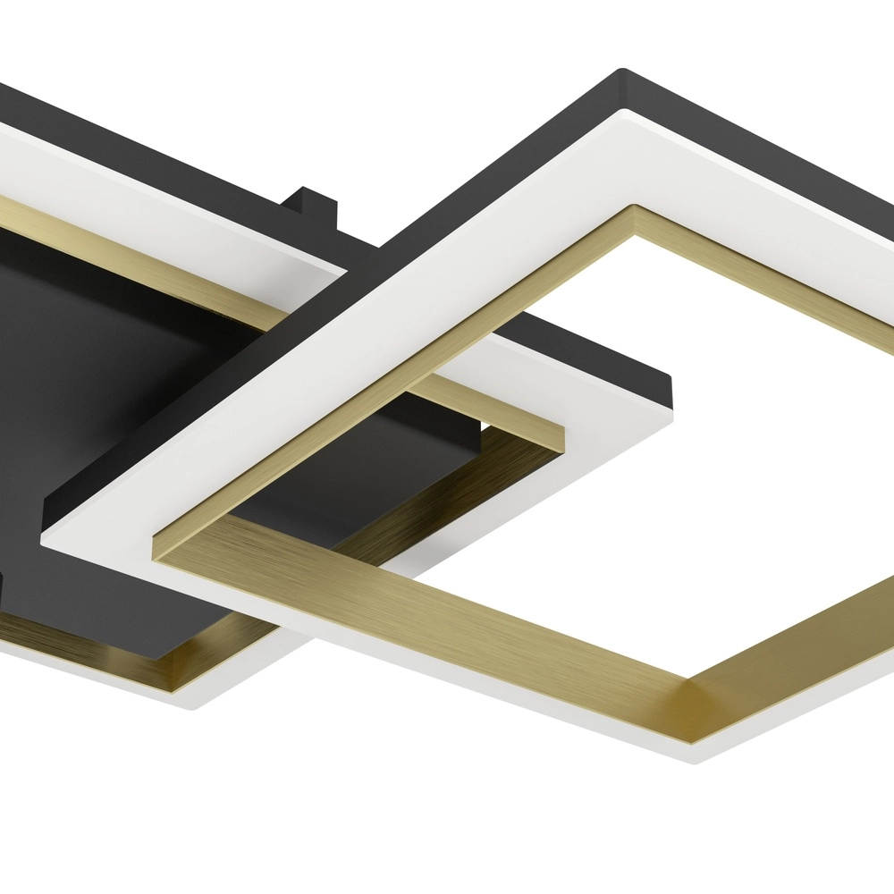 Plafond led lamp Calliera vierkant - zwart met goud Eglo 9008606316144