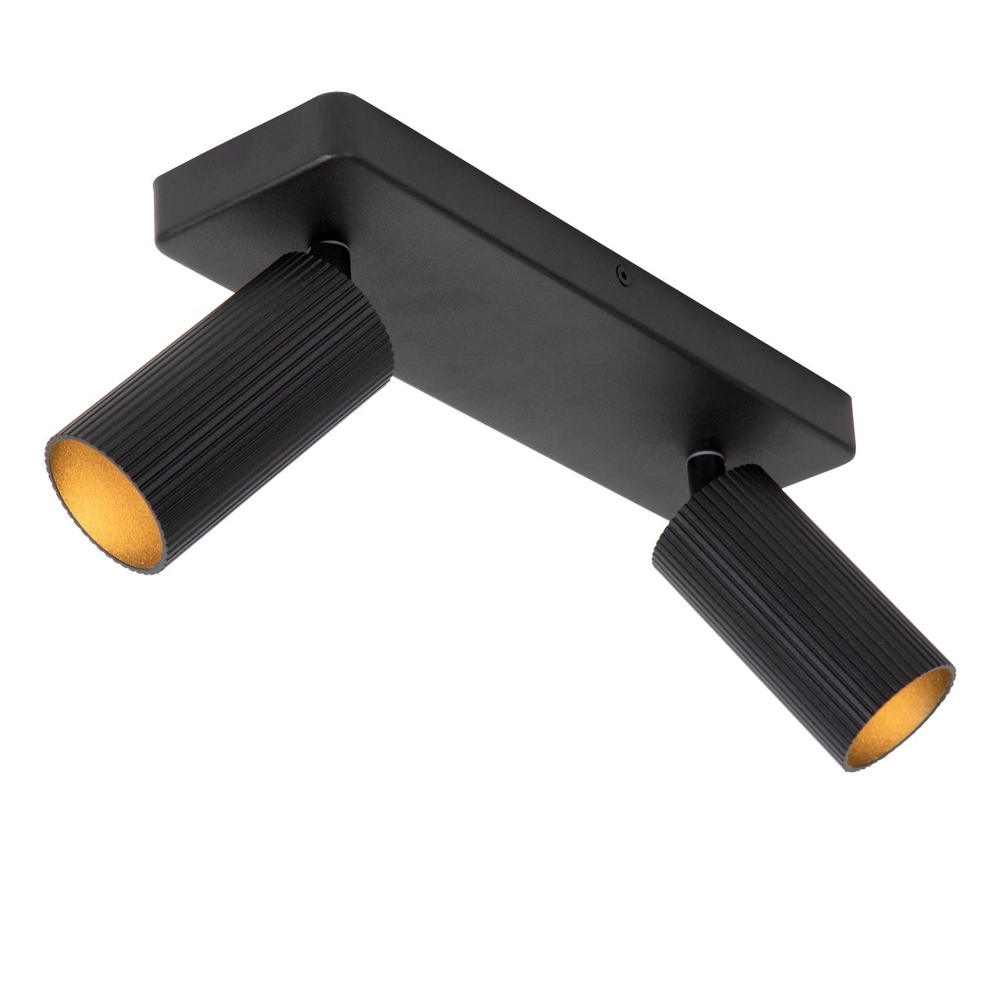 Opbouw plafondspot Clubs 2-lichts zwart Lucide 5411212093509
