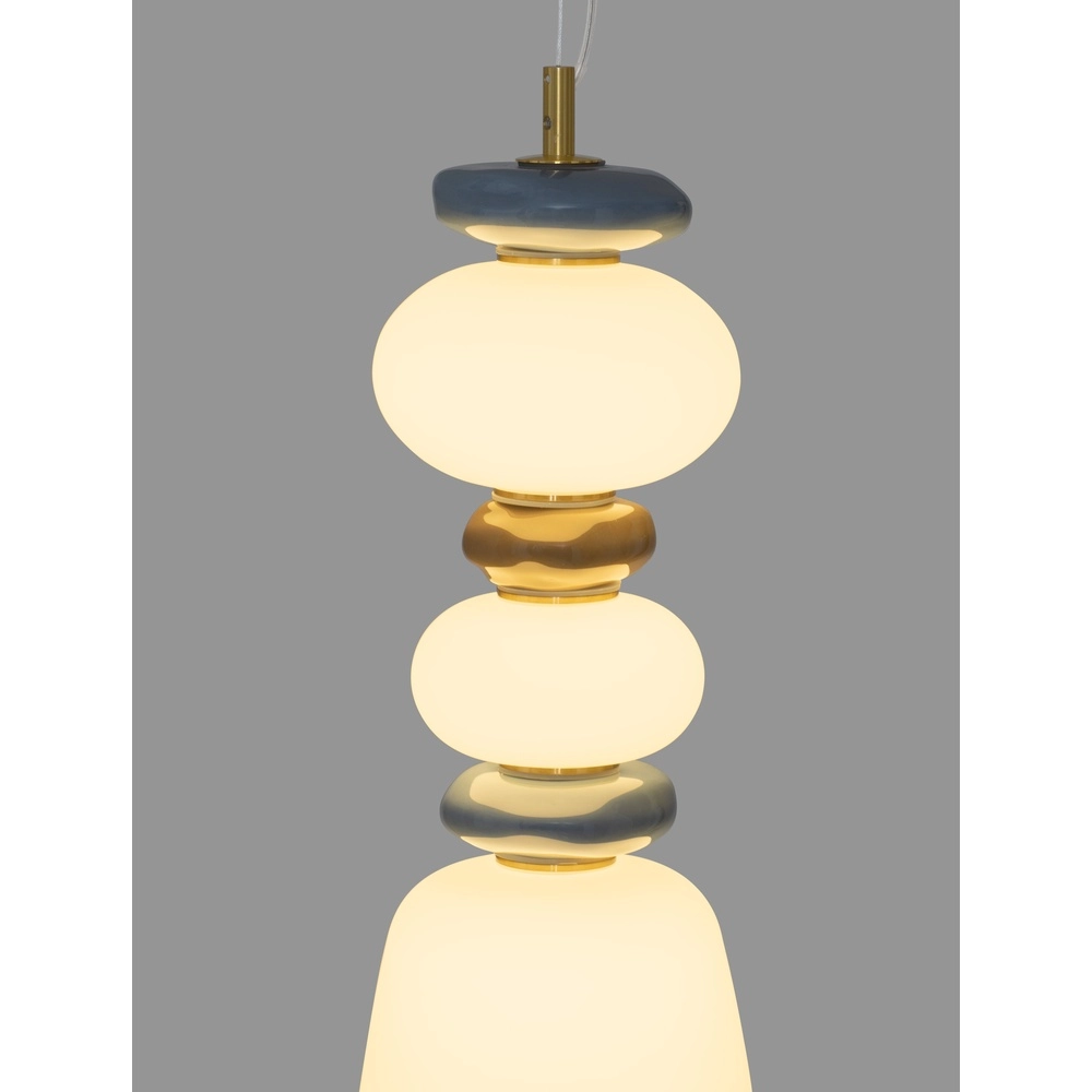 Hanglamp Palo wit - blauw - bruin Lyora 5212017483751