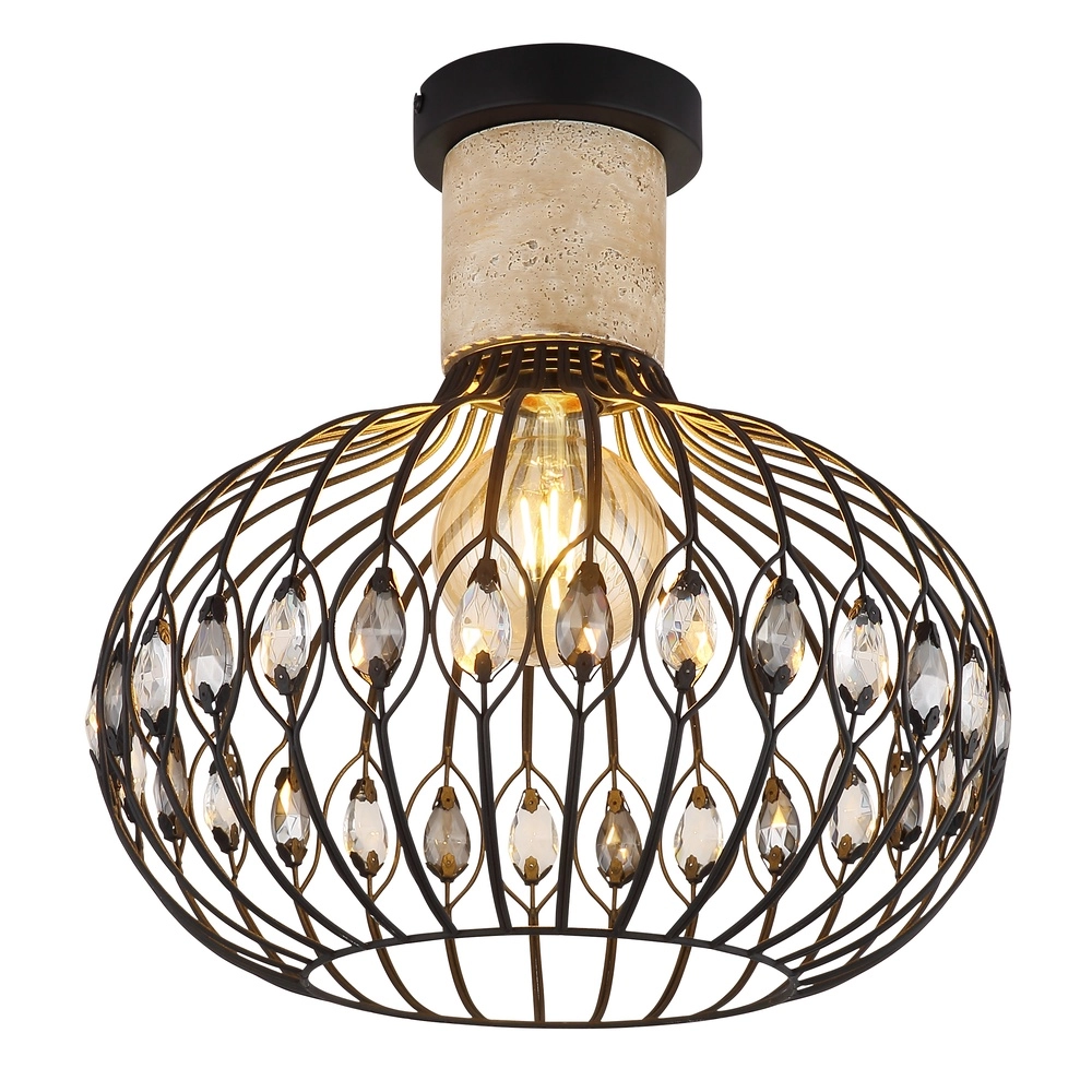 Plafondlamp Dorthy landelijk zwart
