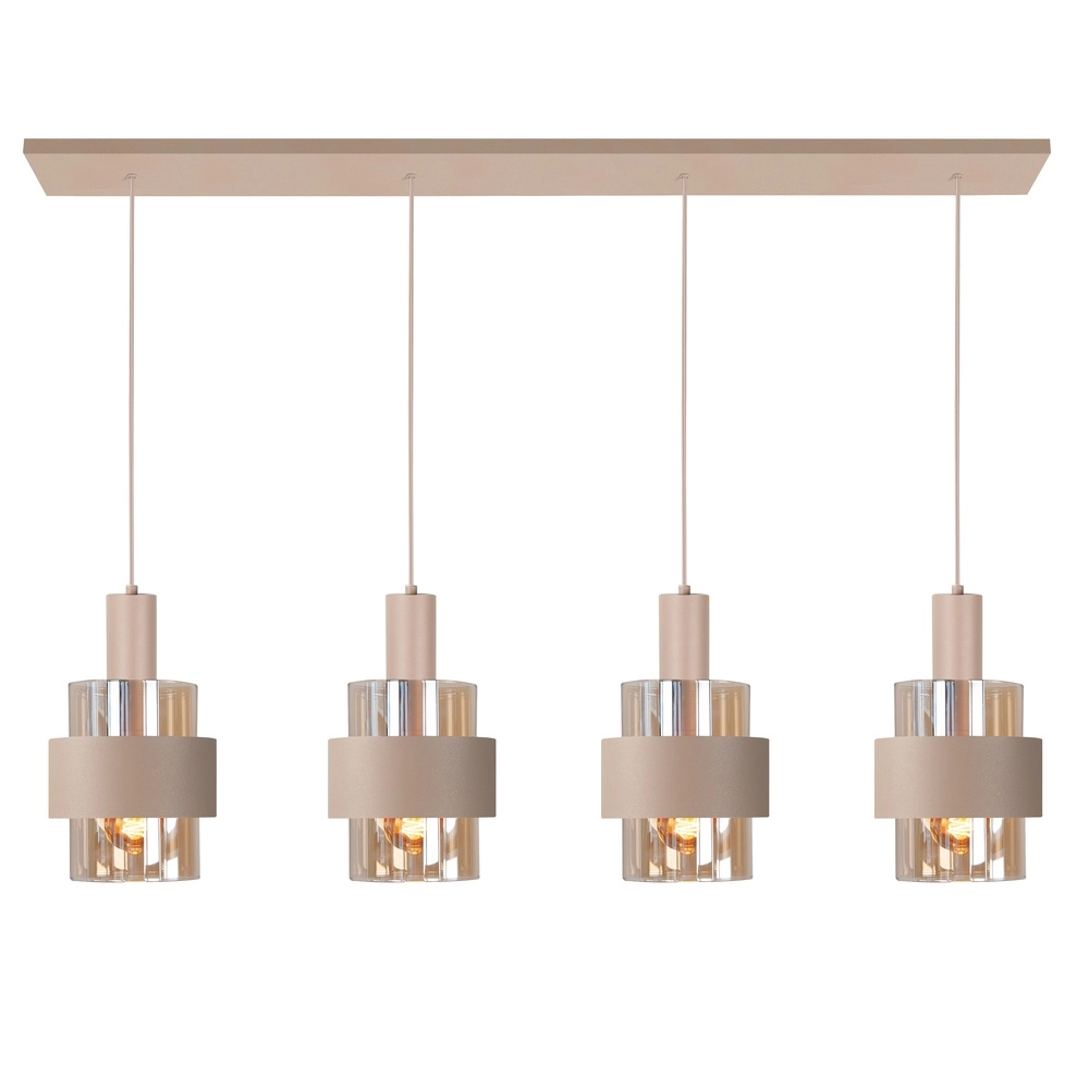 4-lichts hanglamp Marrone zand bruin