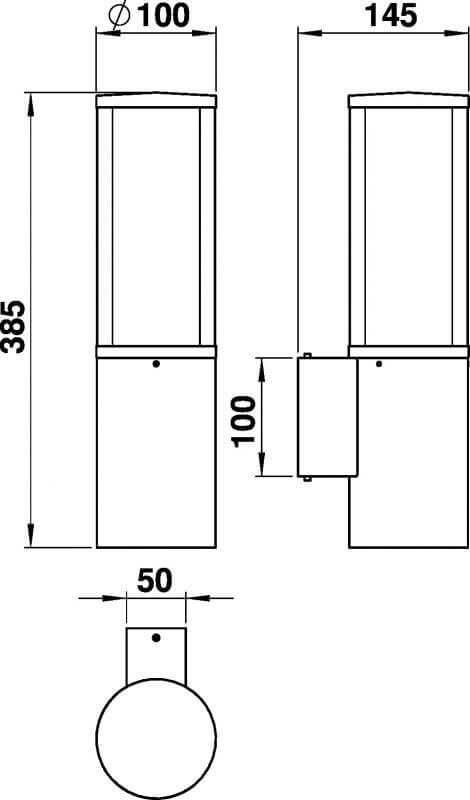 Muurlamp Rod met downlighter Albert 4007235903218