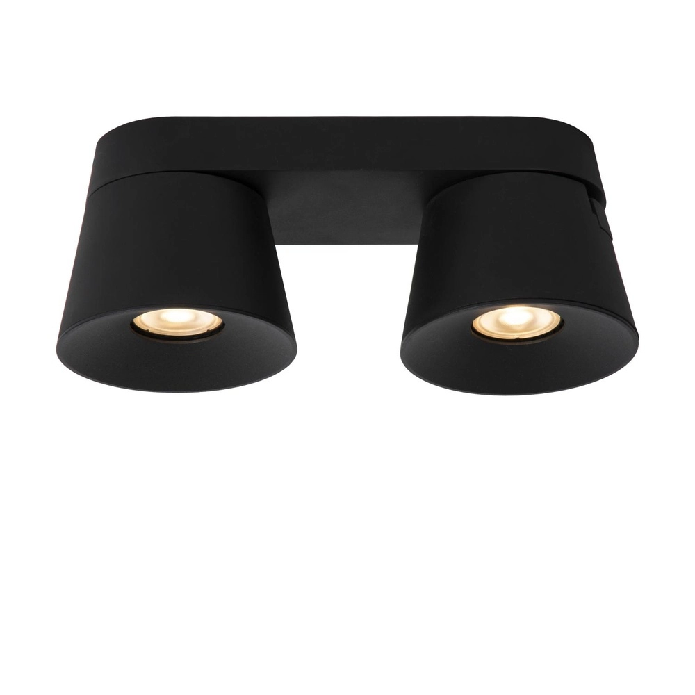 Plafondspot Trigono dubbel zwart Lucide 5411212093134