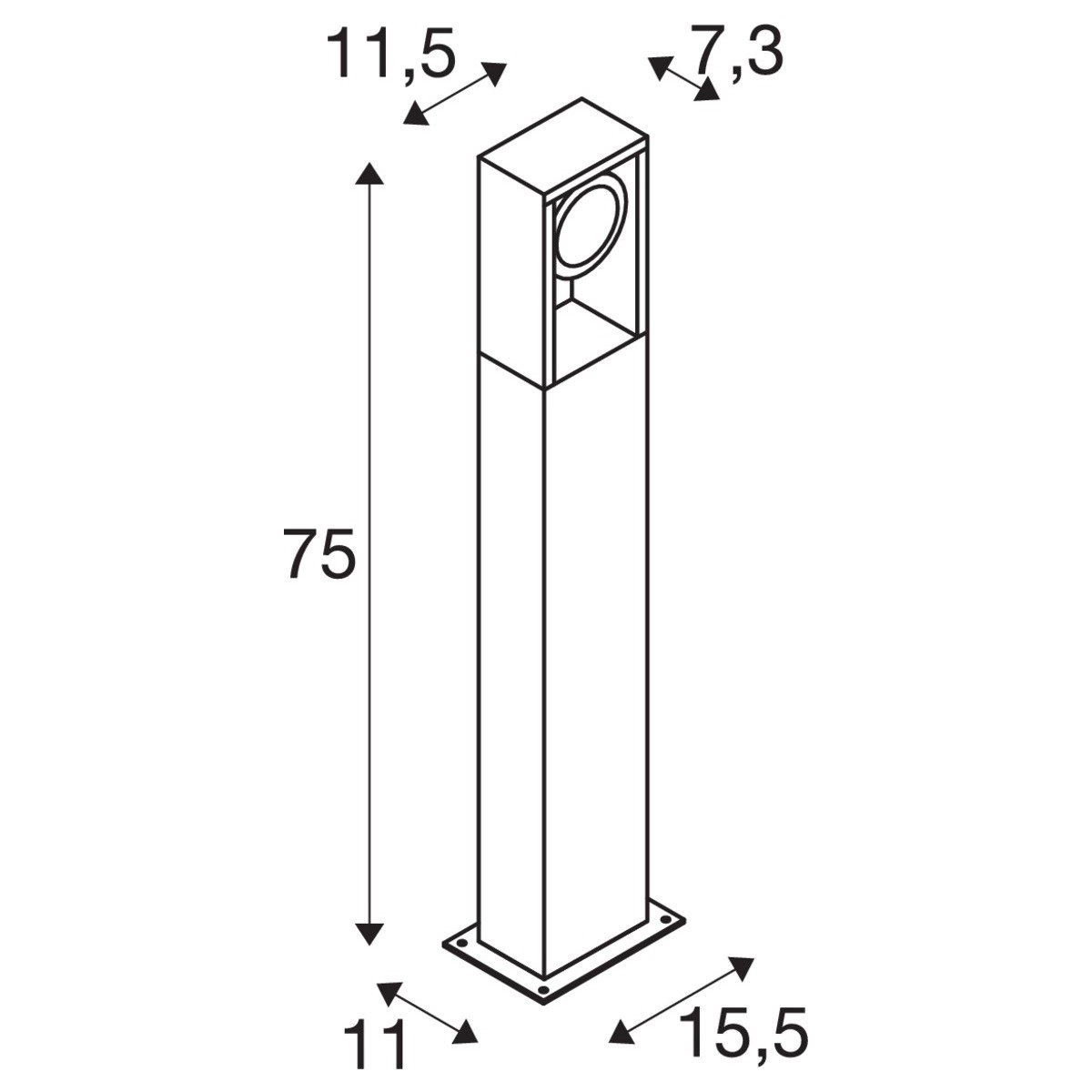 Looppad verlichting Eskina 75cm richtbaar antraciet SLV 4024163249003