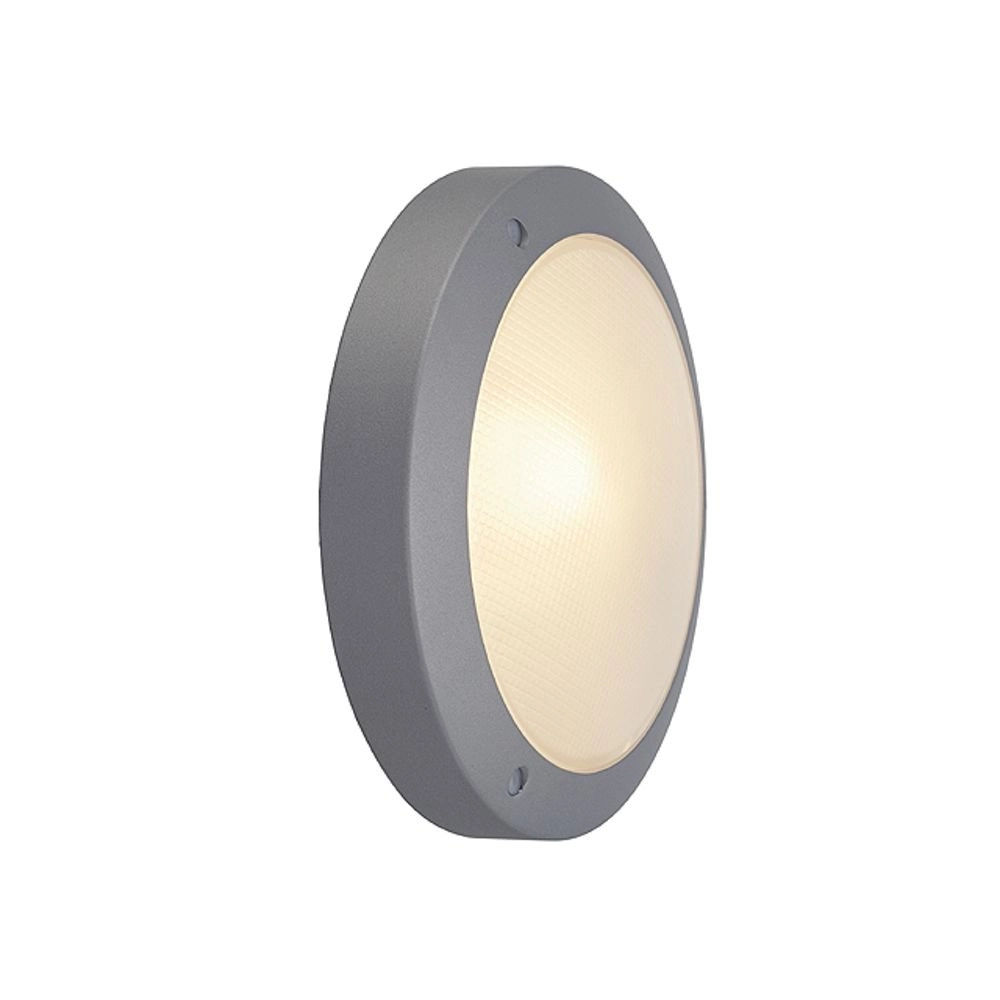 Ronde buitenlamp Bulan 27cm zilvergrijs