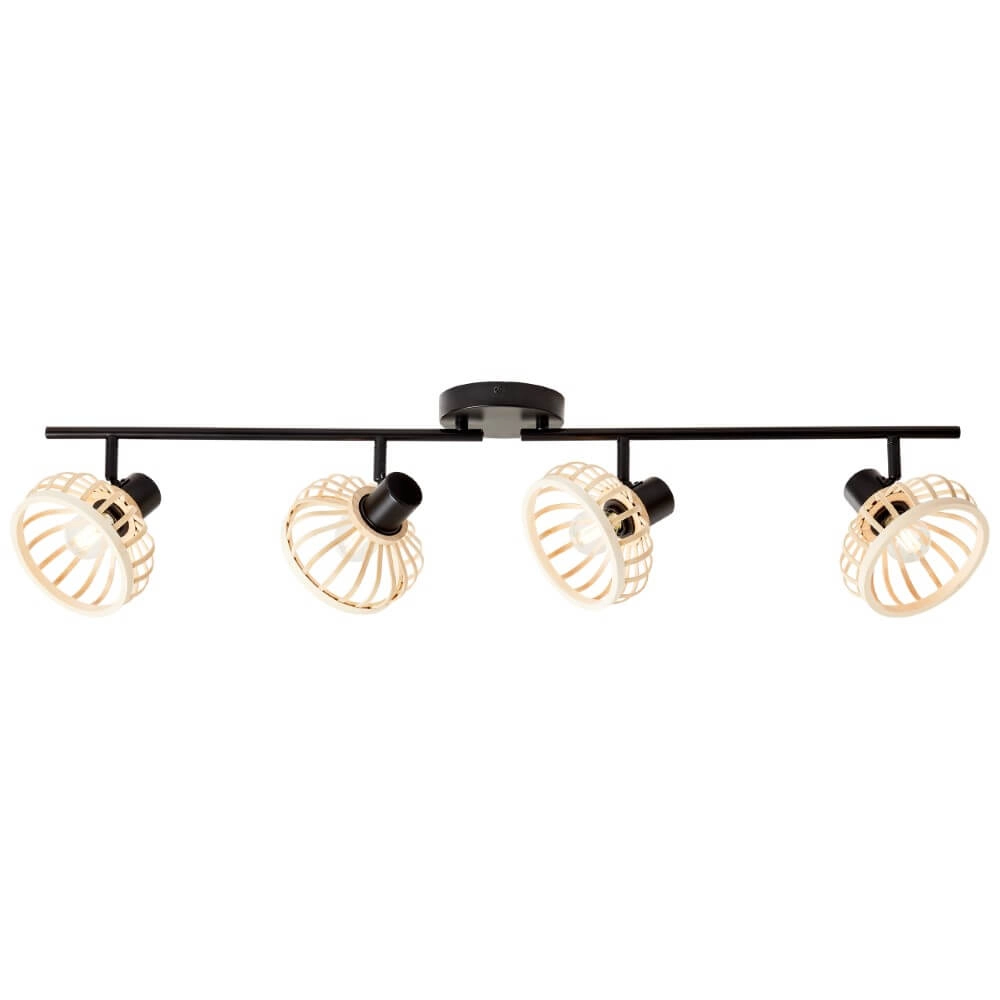 Houten plafondlamp Norah 4-lichts