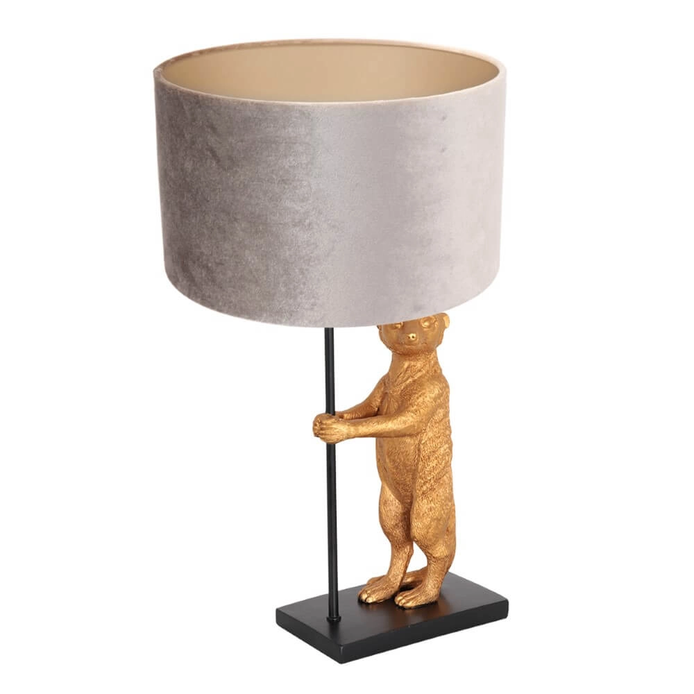 Schemerlamp Animaux met grijs velvet