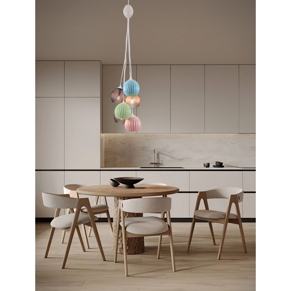 Gekleurde hanglamp Meline 6-lichts Lyora 5212017473998