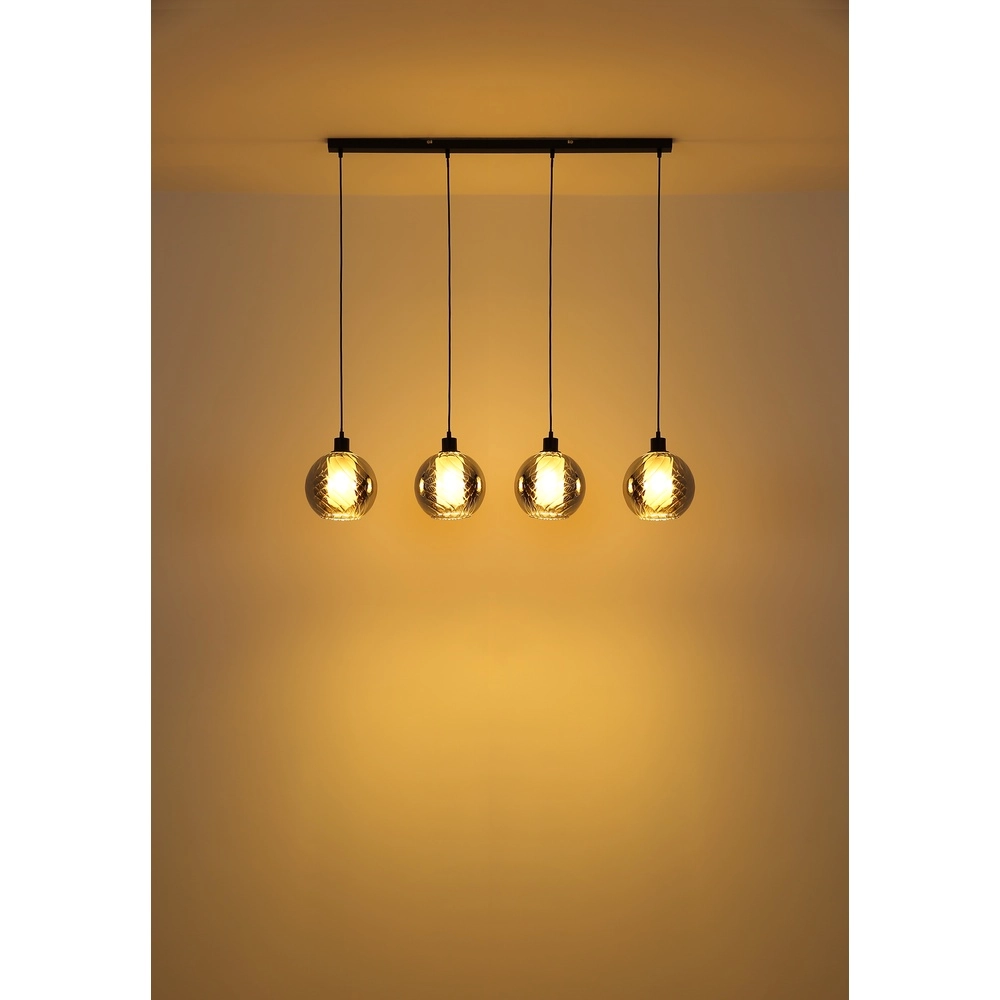 Design hanglamp Ulf 4-lichts zwart Globo 9007371522712