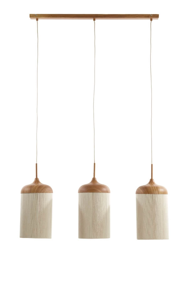 Hanglamp 3-lichts Dania lichte hout print Light & Living 8717807710101