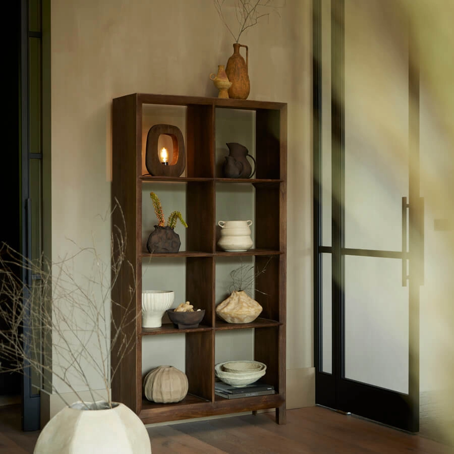 Donker houten tafellamp Kelafo 24 x 30cm Light & Living 8717807691073
