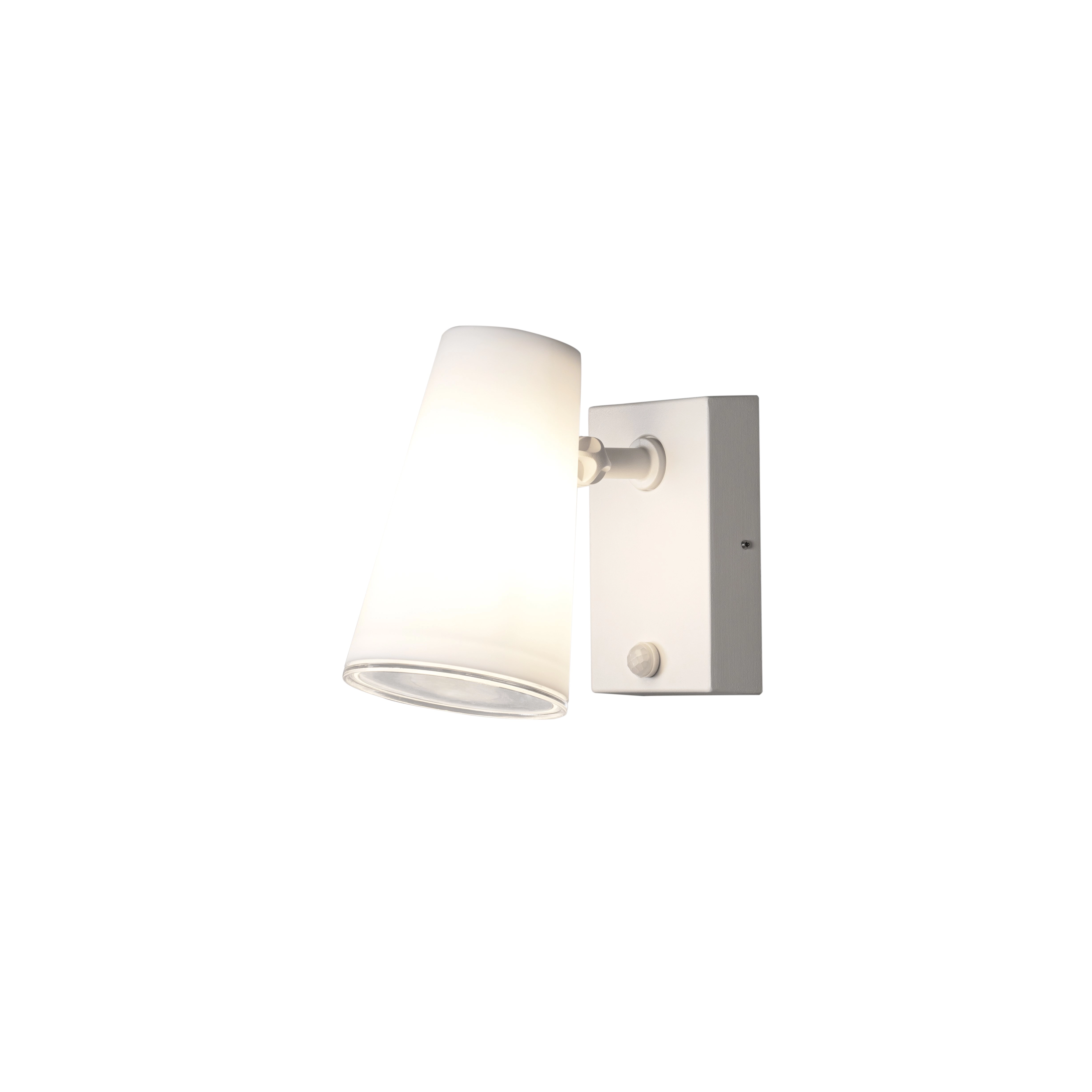 Witte opbouwspot Fano met bewegingssensor