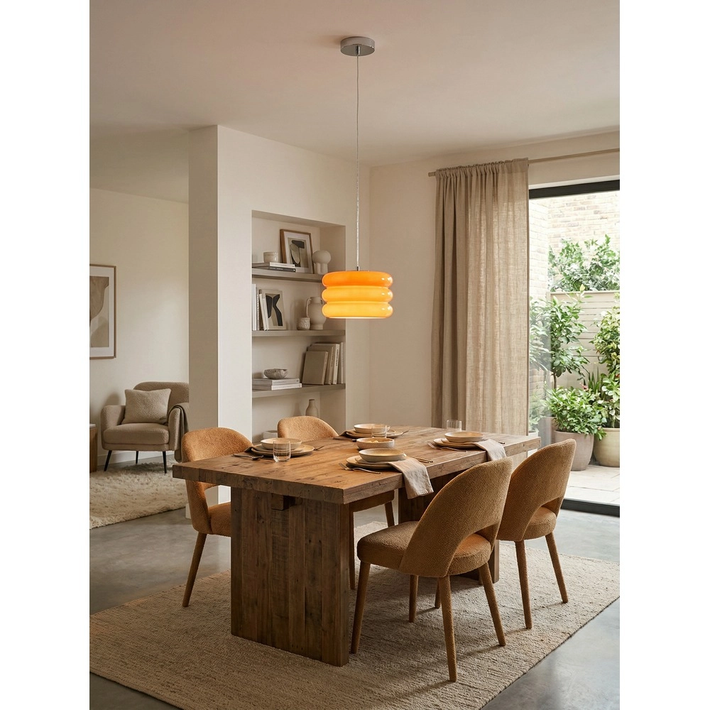 Design hanglamp Tortora chroom met oranje Ø 20cm Eglo 9008606405565