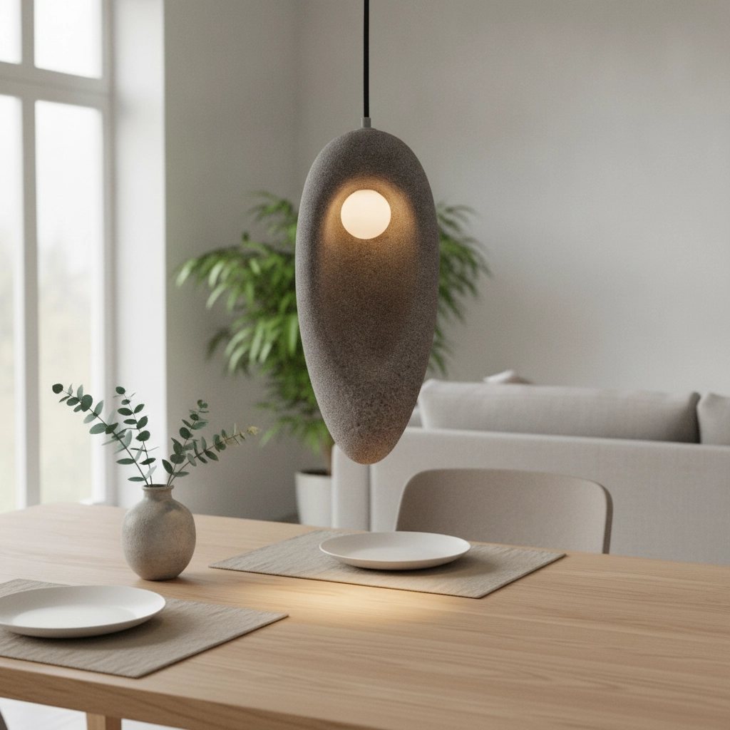 Natuurlijke hanglamp Tempus grijs 48cm