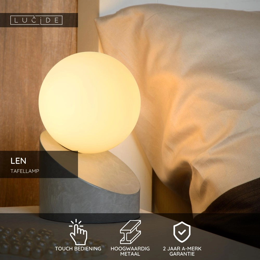 Design tafellamp Len grijs Lucide 5411212450579
