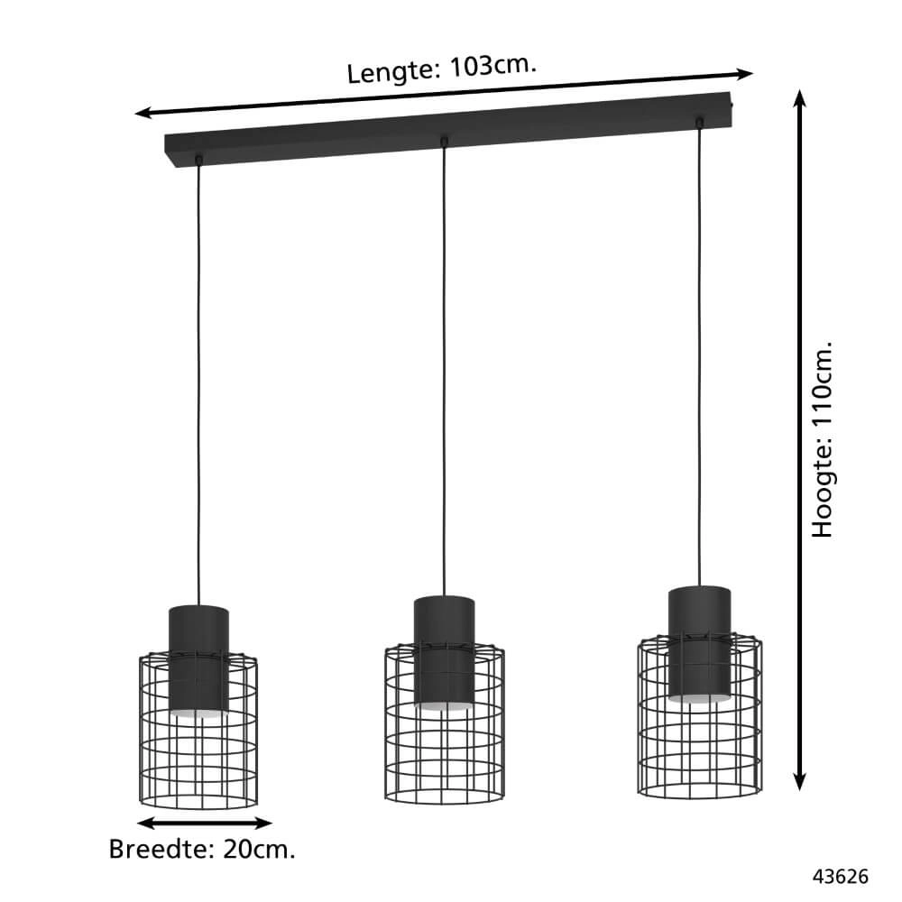 Draadlamp Milligan 3-lichts Eglo 9002759436261
